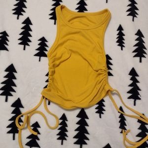 Yellow Side Tie tank top